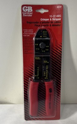 Vintage Gardner Bender 10-22AWG Crimper & Wire Stripper Model #  GS-67 NOS