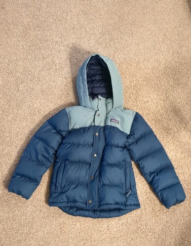 Patagonia Boys' Bivy Down Hooded Jacket in a blue