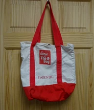Vintage Fashion Bug Heavy Canvas Tote Bag with Snap Closure