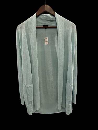 NWT Talbots Women’s Open Front Longline Cardigan Sweater Seafoam Green Size S - Picture 3 of 11