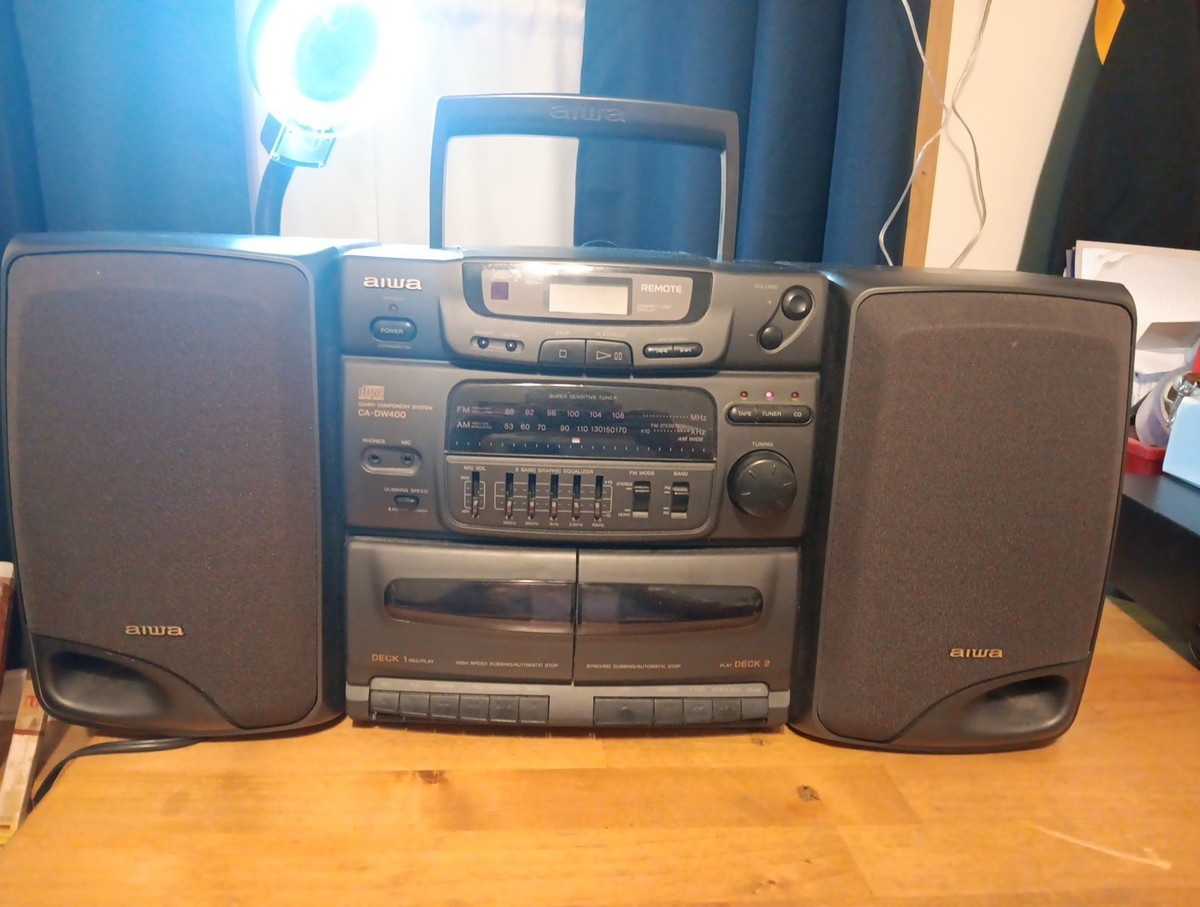 Aiwa CA-DW400 Boom Box CD Player 2x Cassette Radio Stereo Carry