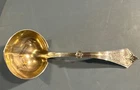 1850-1899  Gorham Rosette Pattern Sterling Silver Gilt Wash Bowl Ladle