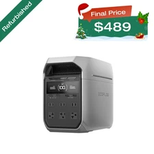 EcoFlow DELTA 3 Plus 1024Wh 1800W Portable Power Station LFP Battery Refurbished