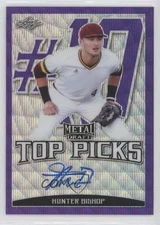 2019 Leaf Metal Draft Top Picks Purple Wave /15 Hunter Bishop #TP-HB1 Auto