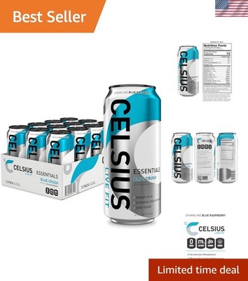 Boost Your Workout with ESSENTIALS Blue Crush Energy Drink   Sugar-Free 12-Pack
