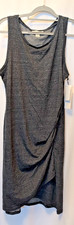 Treasure & Bond NWT L rouched side gray front slit sleeveless dress msrp $49.97