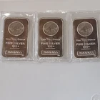 3 One Troy Ounce .999 Fine Silver Bars Hamilton Mint