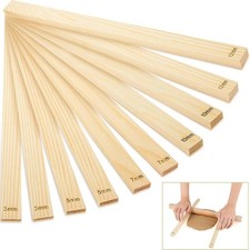 8pcs Wooden Rolling Pin Guides Clay Roller Rails  For Ceramics and Pottery Clay