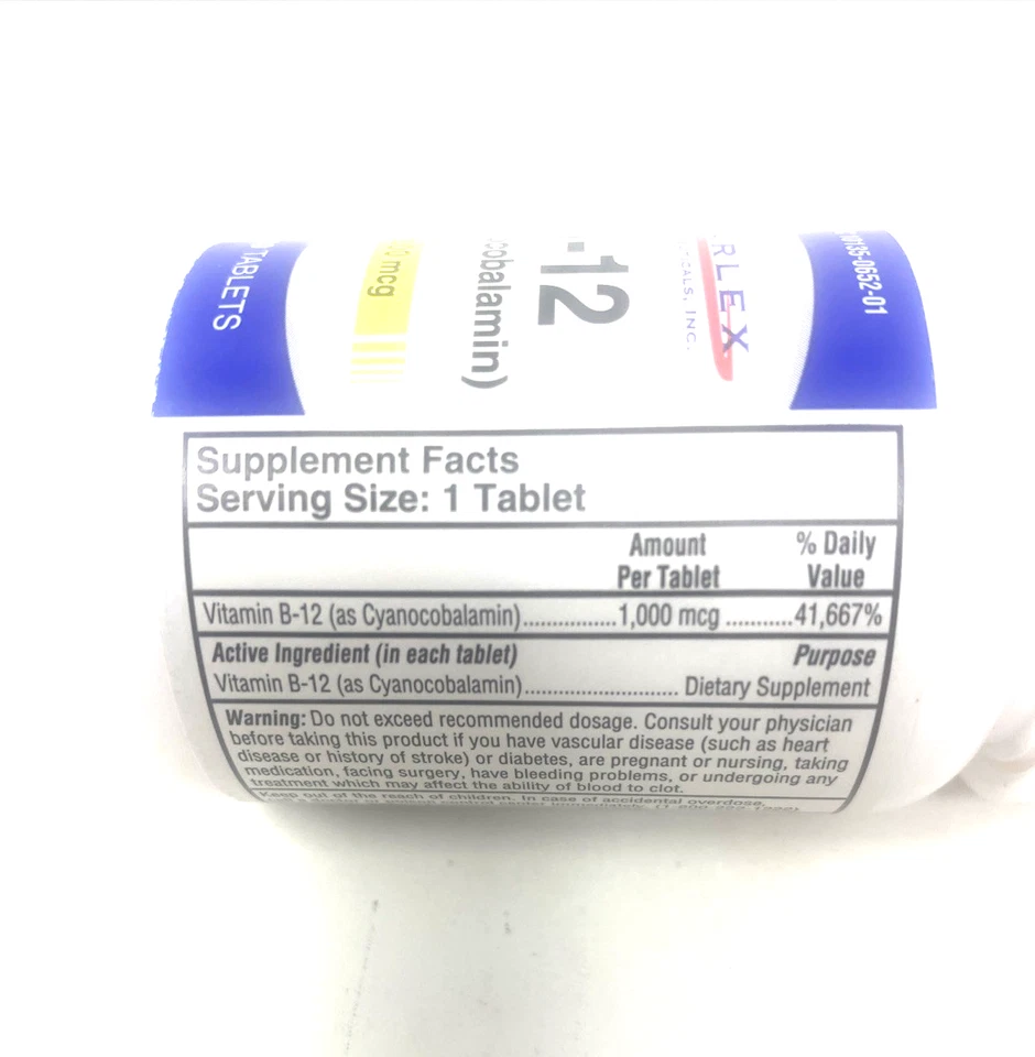 Marlex B-12 1000mg Vitamina 100 Comprimidos Caduca 6-26 Foto 2 de 4