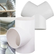 4in Ducting T/Y Splitter Connector For Extractor Fan Ventilation Duct Pipe Tube