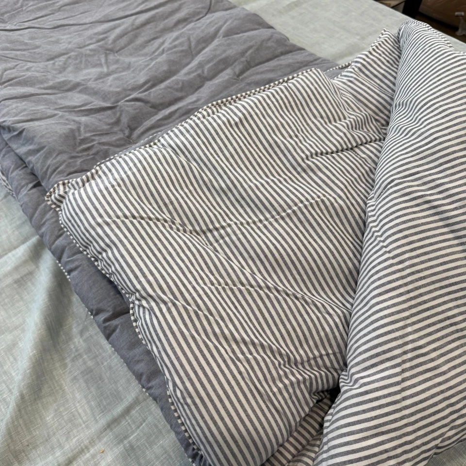 EDREDÓN REVERSIBLE CAMBRAY NIÑOS GRANERO CERÁMICA, COMPLETO / REINA 86" CUADRADO ~ AZUL Foto 4 de 4