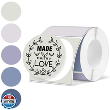 Ctosree 5 Colors Circle Thermal Sticker Labels Self Adhesive Round Direct The