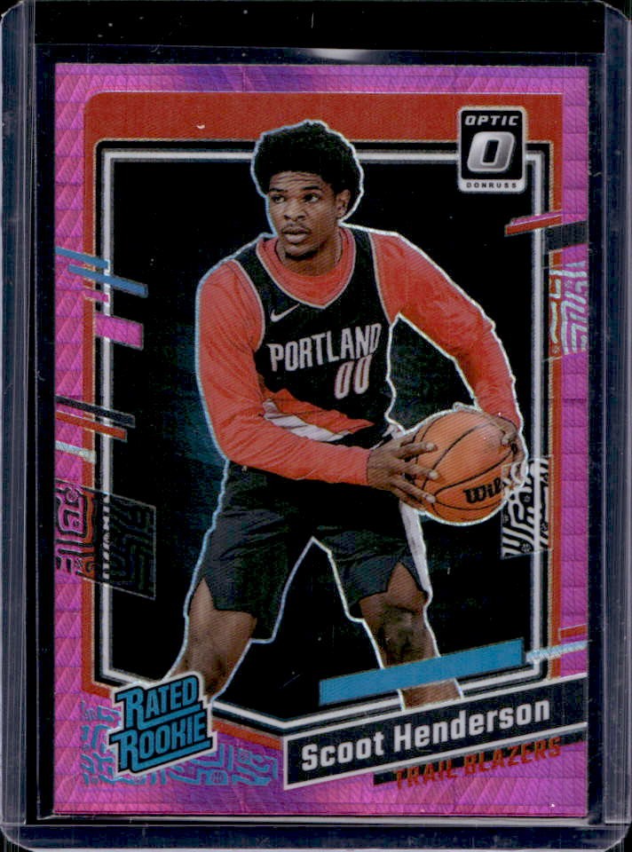 2023-24 Donruss Optic Scoot Henderson Hyper Pink Prizm RC Rated Rookie #239