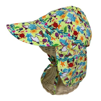 Baby Sun Hat 3-18M UV Protection Full Coverage Neck Flap Chin Strap Summer