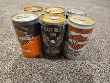 Harley Davidson Sturgis Ralley 6 Pack Of Vinage Beer Cans