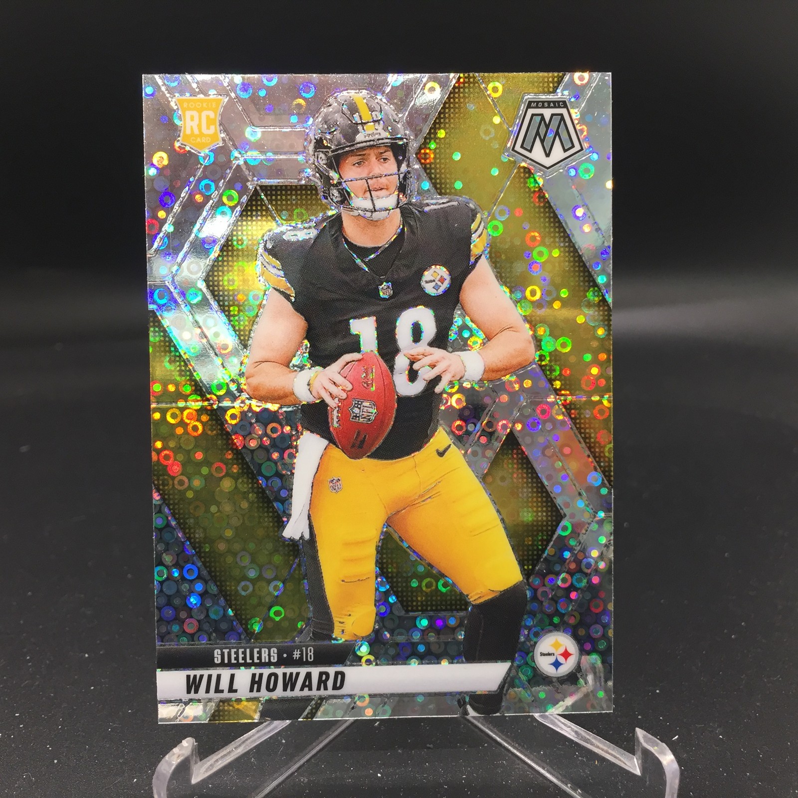 Will Howard 2025 Panini Mosaic No Huddle Silver 318 Pittsburgh Steelers Rookie