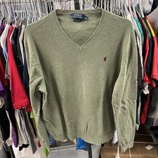 Polo Ralph Lauren mens V Neck sweater 100 pima cotton long sleeve pullover L