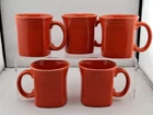 5x Fiesta HLC USA Ware Mug Poppy Orange 12 oz Coffee Tea Homer Laughlin