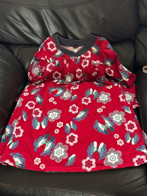 Girl's Tea Collection red floral and butterfly dress in size 10