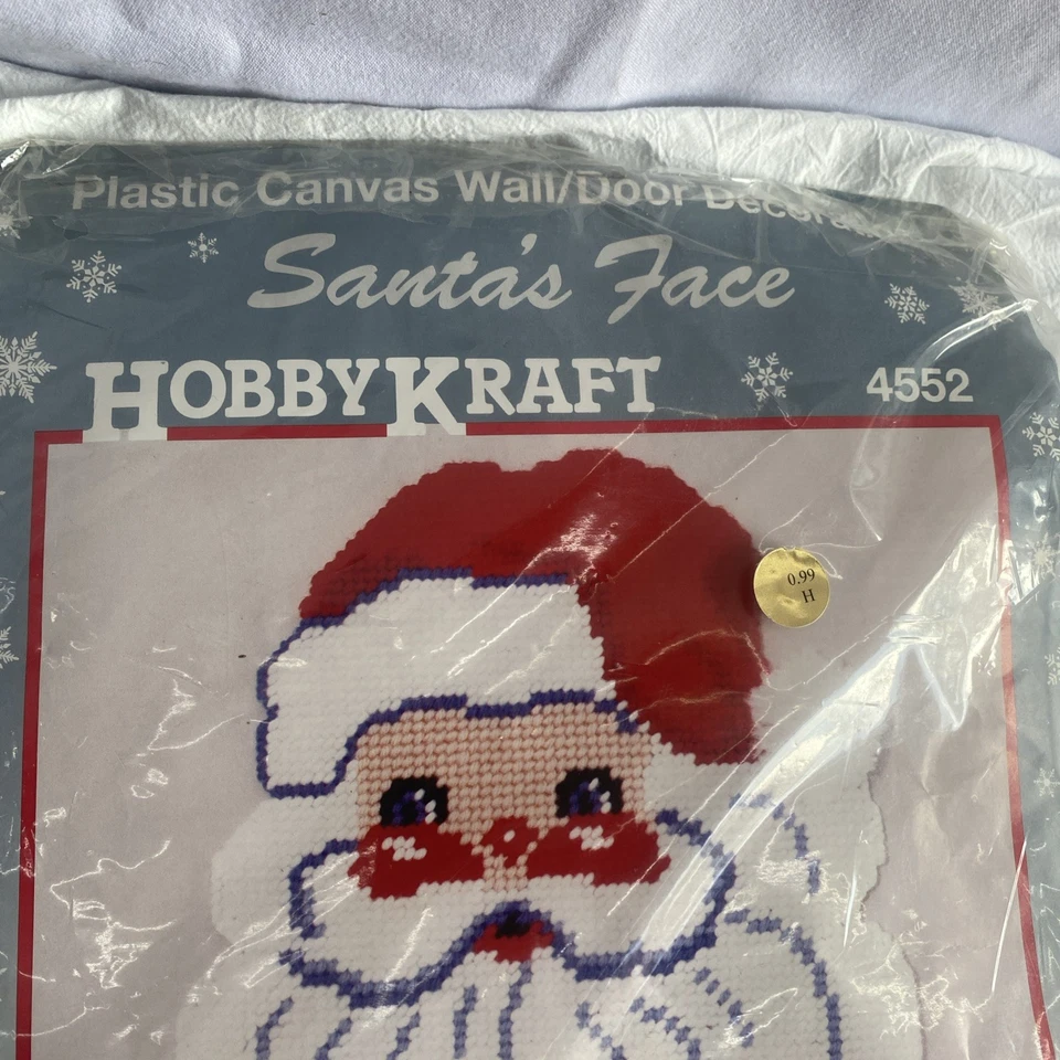 Hobby Kraft Santa Face Plastic Canvas Kit Wall Decor Jumbo 10”x13” New Sealed - Image 2 of 4