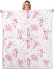 Dancing Ballerina Throw Blanket Elegant Ballet Art Cozy Bedroom Decor