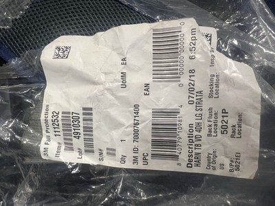 3M ExoFit STRATA Safety Harness LG ANSI Z359.11 MPN 1112532 Exp 07/2023