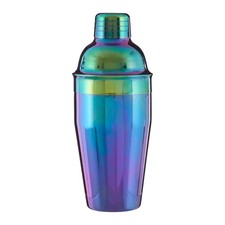 Image of Auden Oil Slick Cocktail Shaker Iridescent Rainbow Finish Holographic Barware