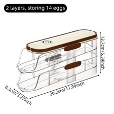 1 Piece, Egg Storage Box, Automatic Rolling Refrigerator Egg Rack Storage, Hand-