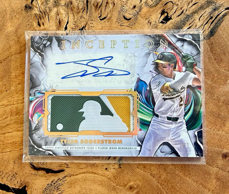 2025 Topps Inception Tyler Soderstrom MLB LOGO PATCH AUTO 1/1 Athletics