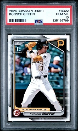 2024 Bowman Draft Paper #BD22 KONNOR GRIFFIN 1st Bowman PSA 10 - Pirates