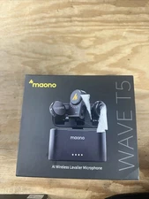 Maono Wave T5 Wireless Lapel Microphone with Voice Filter for Video Streaming