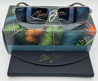 Maui Jim Piha DBS621-17 - Matte Silver Brown Frame /  Dual Mirror Blue Lens