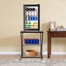 3-Tier Printer Stand with Adjustable Shelves Wheels for Home/Office