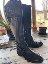 Women's Vince Camuto Dress Riding Boots - Black Leather, Size 6