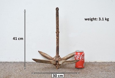 4 Zinken Fischernetz Greifnetz Klappanker 41 cm / 3,1 Kilo - PORTOFREI