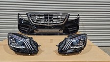 FRONT BUMPER + LIGHTS TO FIT MERCEDES S CLASS W222 FACELIFT KIT PLUG AND PLAY