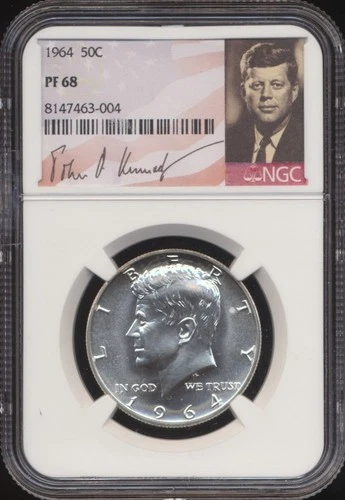 1964 Kennedy Half Dollar NGC PF 68 Kennedy Label