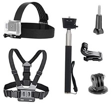 3 in 1 Universal Action Camera Accessories Kit - Head Strap Mount/Chest