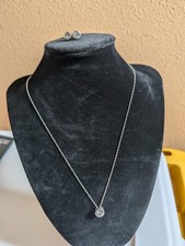 Silver 925 mixed metal pendant necklace and stud earrings set