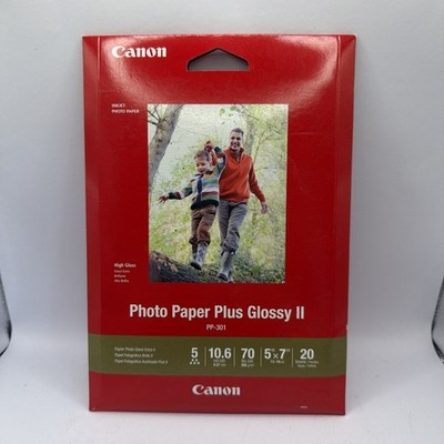 Canon Inkjet Photo Paper Plus Glossy II Pixma PP-201 5'' x 7'' 20 Sheets New Gloss