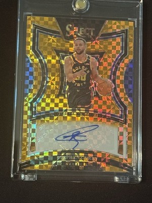 2024-25 Panini Select Stephen Curry Gold Checkerboard Auto 02/10 RARE!! Warriors
