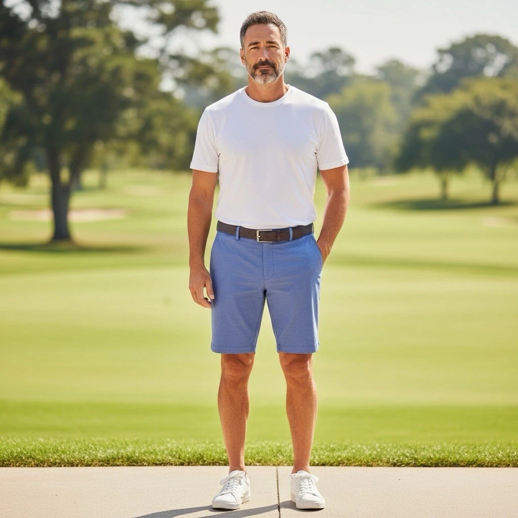 Peter Millar Crown Sport Performance Golf Shorts Mens 42 Blue Polyester Stretch