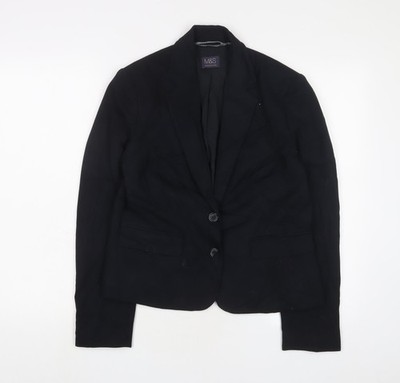 Marks and Spencer Damen Sakko Blazer schwarz Größe 12 Knöpfe
