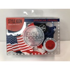 invisibobble Scrunchie Hair Elastics Patriotic Sprunchie Red White Blue 2 pack