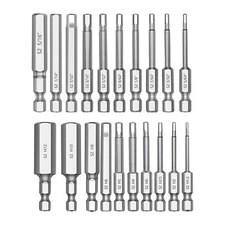 Hex Head Allen Wrench Drill Bit Set 20PC (10pc Metric & 10pc SAE) 2.3" Long 1/4"
