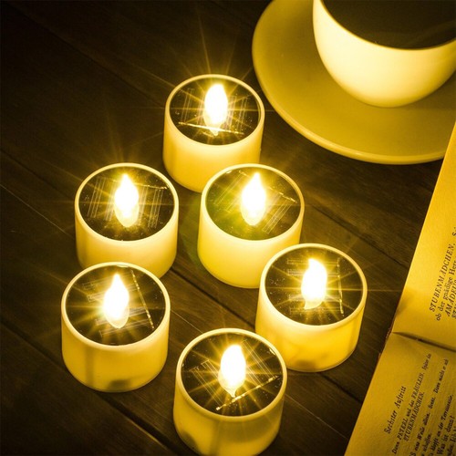 6 Stk Outdoor Wasserdicht Solar Power LED Teelichter Außen Kerzen Teelicht Licht - Bild 17 von 18