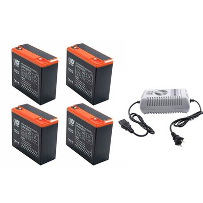 4pc 6-DZM-20 12V 24Ah +48V Charger for Go Kart Scooter Mower ATV E bike Mobility