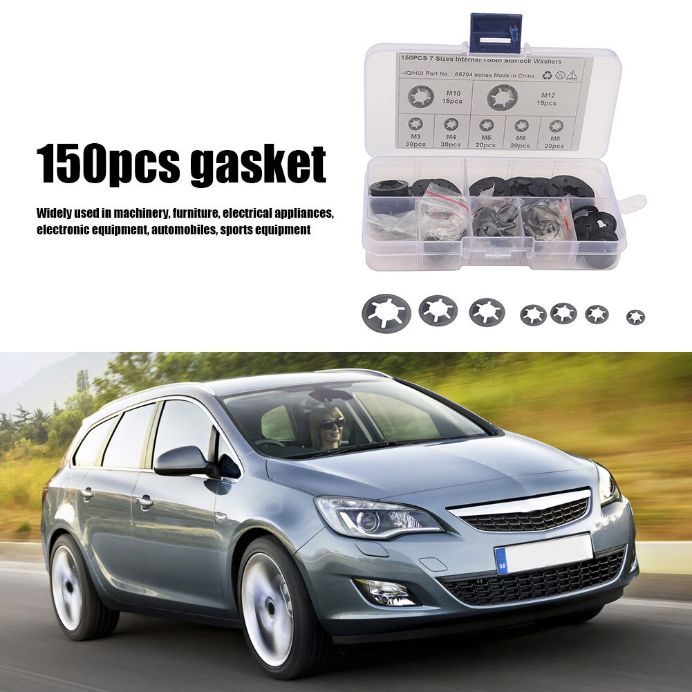 150pcs 7Size Assorted Internal Star Lock Washer Kit Quick Speed