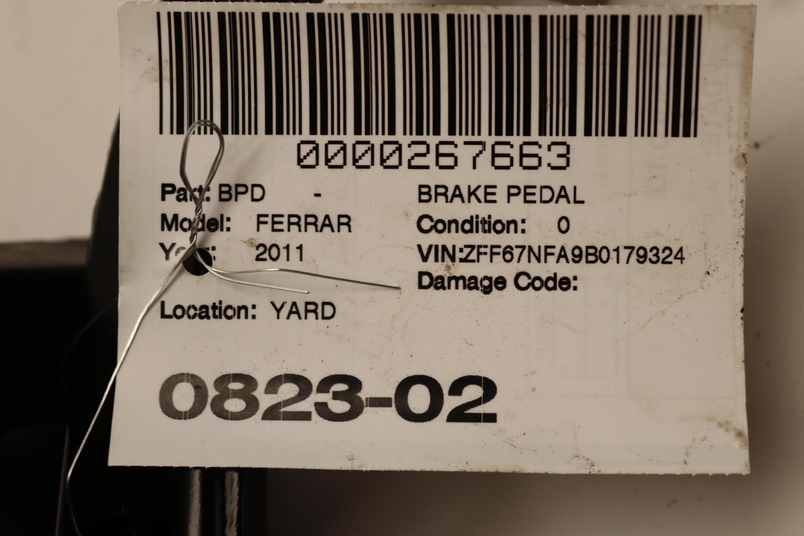 2010-2015 FERRARI 458 ITALIA PARKING PARK BRAKE STOP PEDAL OEM