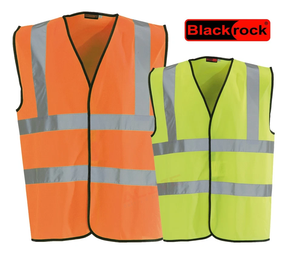 Blackrock Safety High Visibility Hi Vis Viz Vest Yellow Orange Waistcoat - EN471